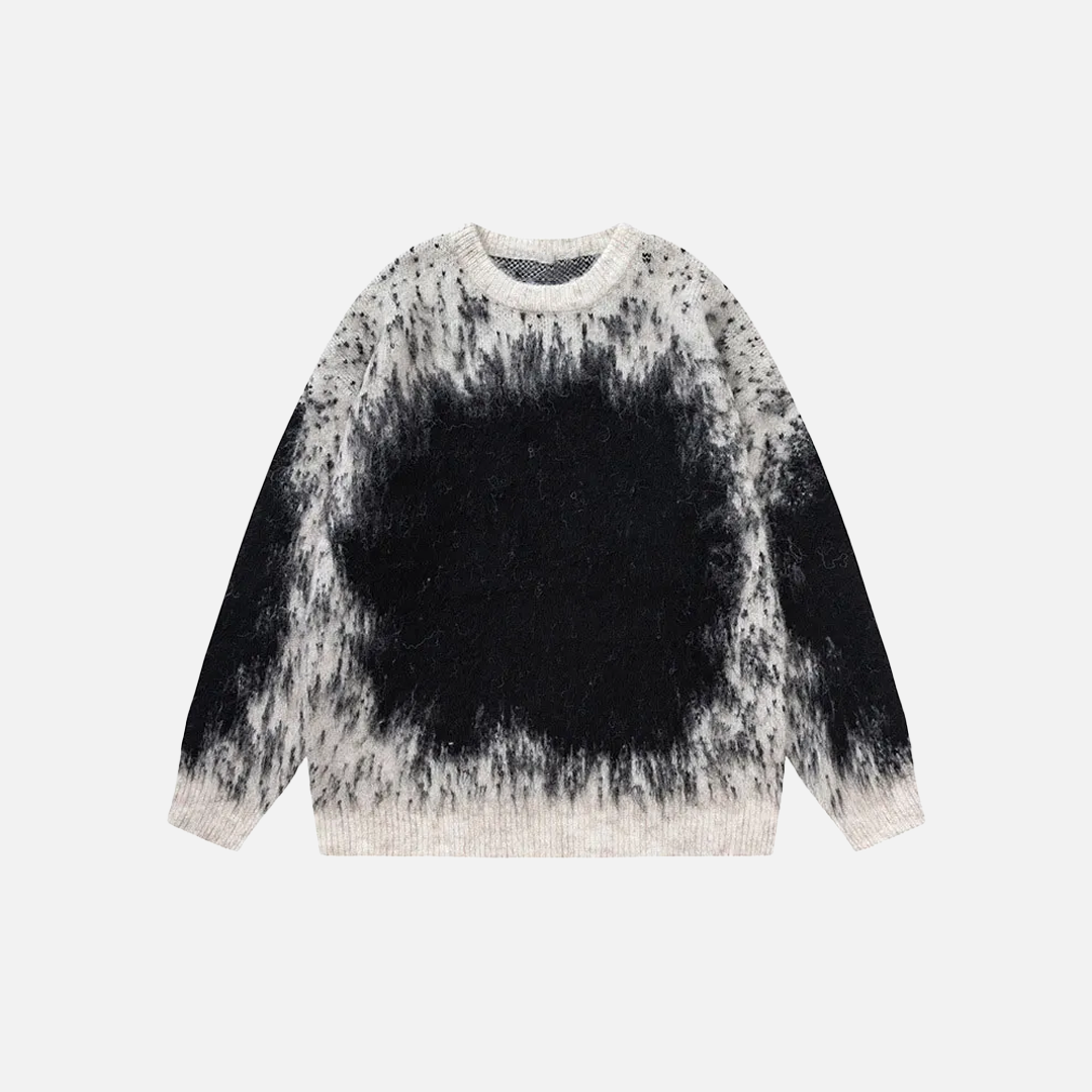 Streetwear Gradient Ombre Fuzzy Knit Sweater