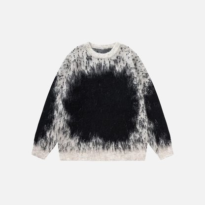 Streetwear Gradient Ombre Fuzzy Knit Sweater