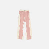 Tassel Wide-leg Patchwork Denim Pants