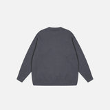 Back view of the gray Ethereal Rose Sweater in a gray background
