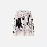 Cozy Oversized Japanese Cartoon Knit Sweater