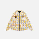 Y2K Star Embroidery Zip-up Jacket