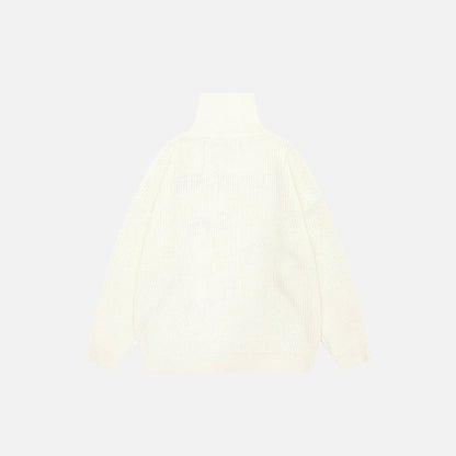 Y2k Letter Embroidery Turtleneck Sweater