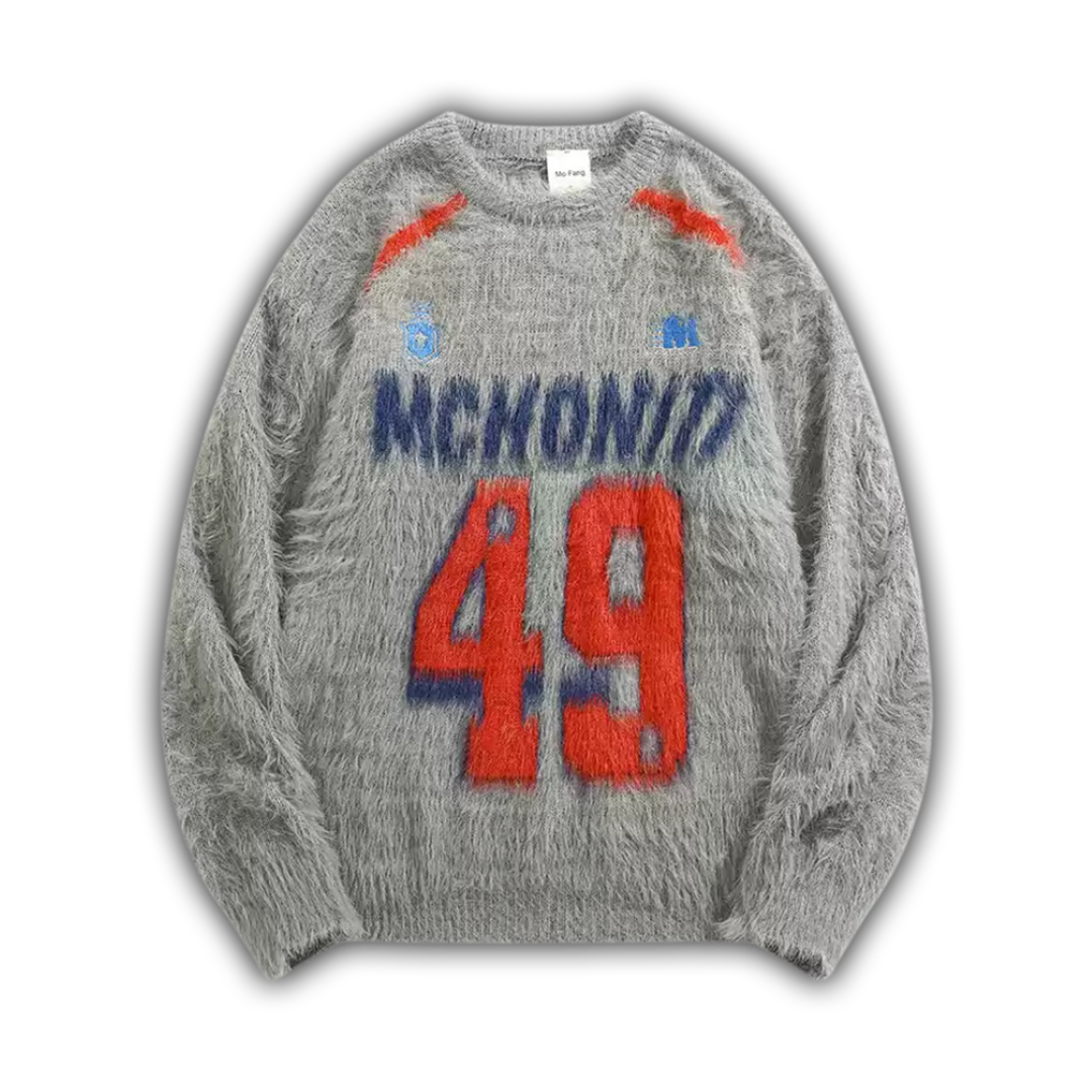 Varsity Fur Knit Grey