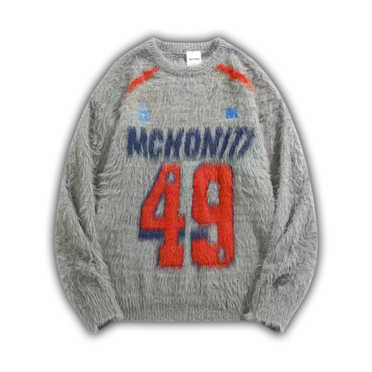 Varsity Fur Knit Grey