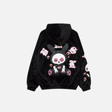 Doll Graphic Fuzzy Oversized Hoodie