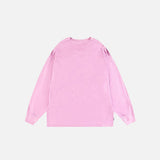 Pink Letter Skull Print Sweatshirt