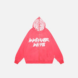 Pink Finger Print Oversized Hoodie in a gray background