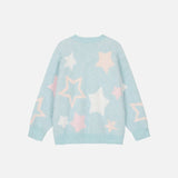 Y2K Knitted Fluffy Star Sweater