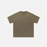 Front view of the auburn Oversized Loose Solid Color T-shirt in a gray background 