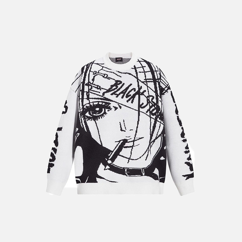 Retro Anime Knitted Sweater