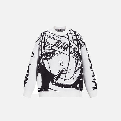 Retro Anime Knitted Sweater