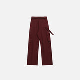 Patch Pockets Turn Down Waist Cargo Pants