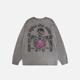 Vintage Skull Skeleton Print T-shirt