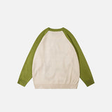Splicing Color Star Embroidery Sweater