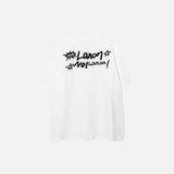 Back view of the white Graffiti Riot Urban Chaos T-shirt in a gray background