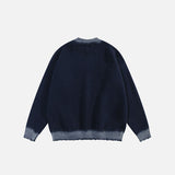 Star Knitted Graphic Ripped Sweater