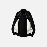 Streetwear American Style Polo Collar Sweatshirt