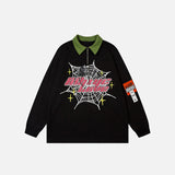Spider Web Graphic Sweatshirt