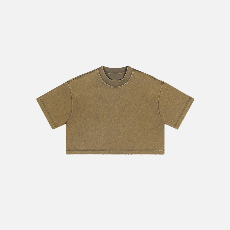 Women's Washed Stitching Crop Top