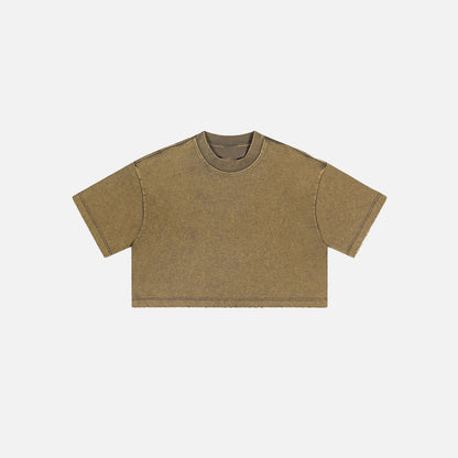 Women's Washed Stitching Crop Top