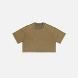 Women's Washed Stitching Crop Top