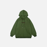 Embroidered Letters Solid Hoodie