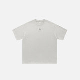Front view of the beige Oversized Solid Color T-shirt in a gray background 