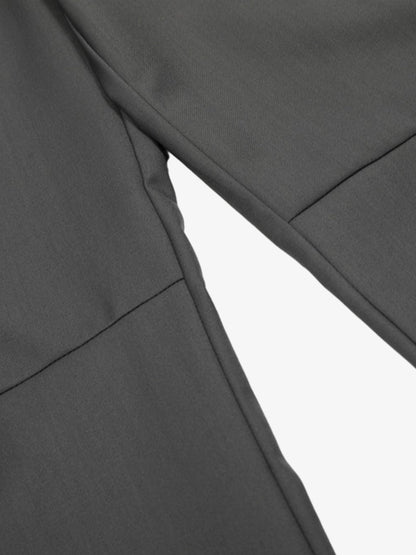 Adjustable Side Buttons Barrel Pants; Gray / S