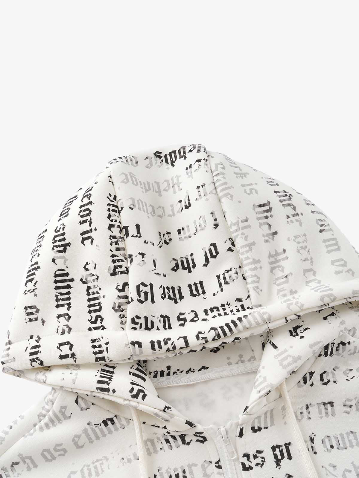 All-Over Letter Graphic Zip Sweatshirt