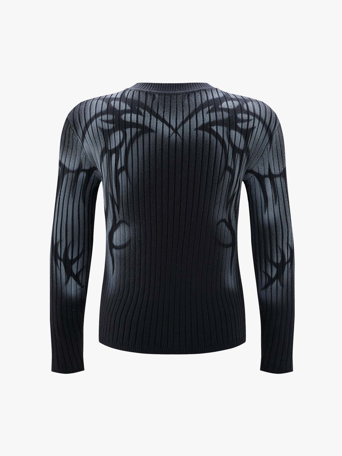Thorn Graphic Dark Knit Top; Black / M, Black / L, Black / XL