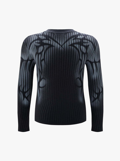 Thorn Graphic Dark Knit Top; Black / M, Black / L, Black / XL
