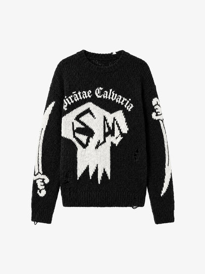 Salt Bones Skull Graphic Knit Sweater