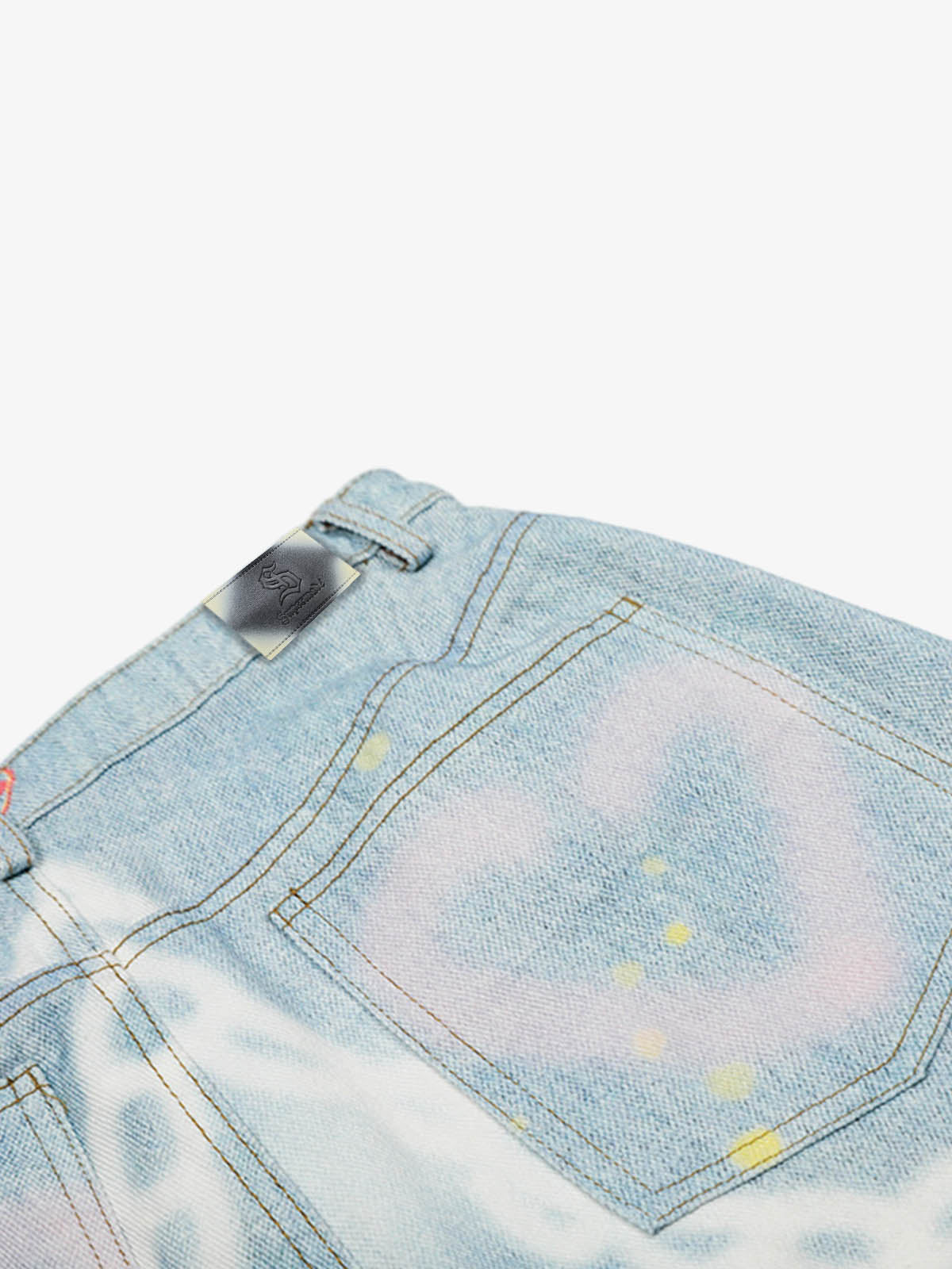 American Vintage Street-Style Graffiti Jeans; Blue / S, Blue / M, Blue / L, Blue / XL