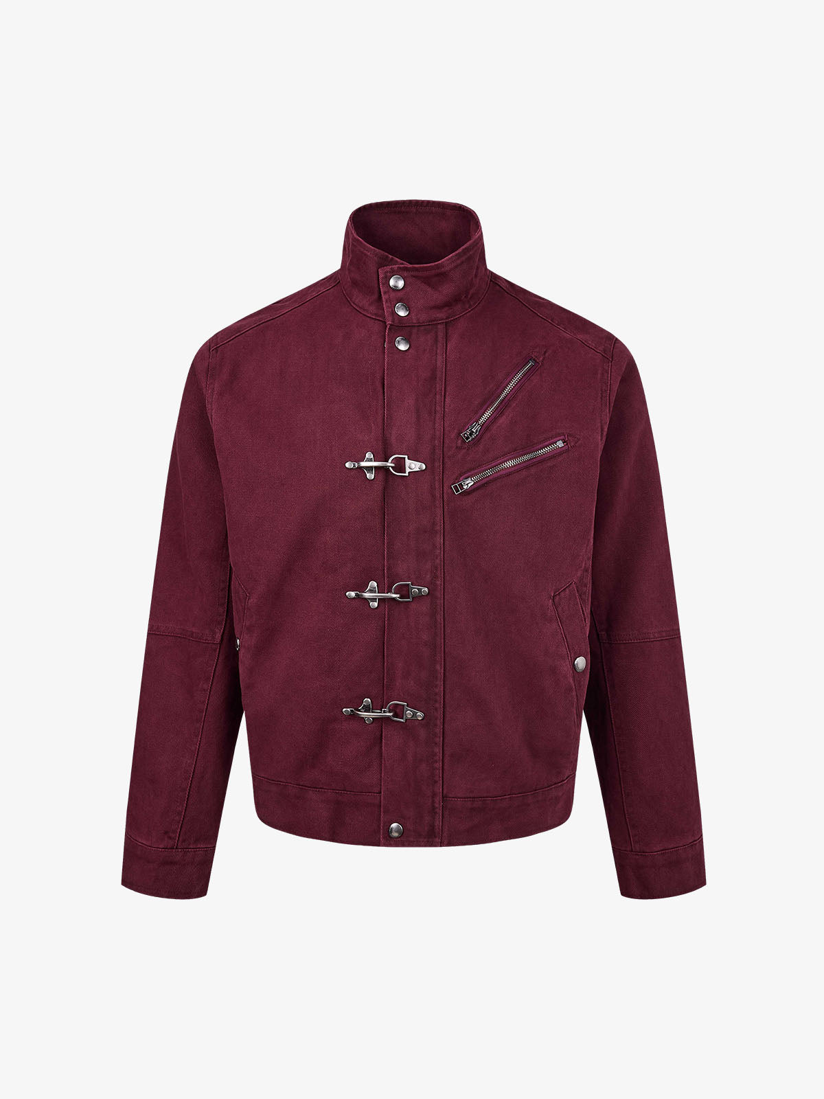 Distressed Metal Buckle Jacket