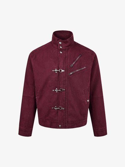 Distressed Metal Buckle Jacket