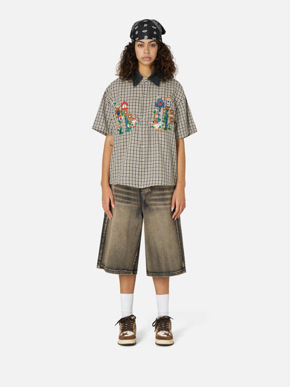 Plaid Embroidery Shirt
