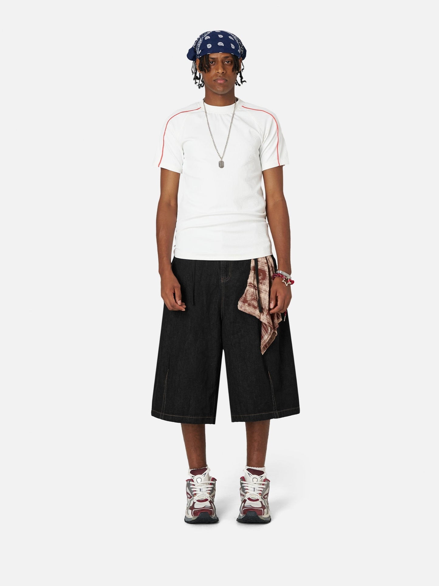 Detachable Kerchief Baggy Longline Jorts