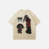Spilling Water Cartoon Print T-shirt
