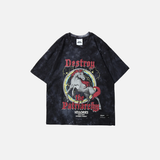 Fashionable Streetwear Wild Horse Print Hip Hop T-Shirt