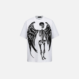 Gothic Angel Skull Skeleton Graphic Printed T-Shirt