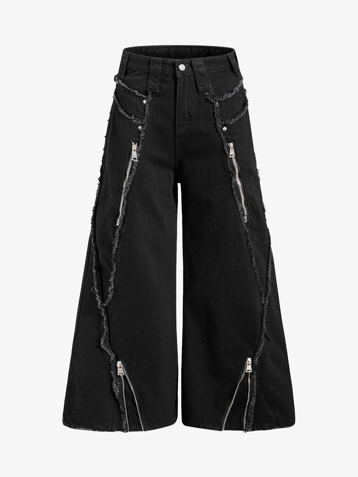 Metal Multi-Zip Heavy-Duty Jeans