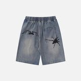 Spider Graphic Mid Waist Shorts