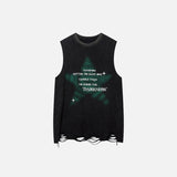Vintage Ribbed Star Graphic Tank Top