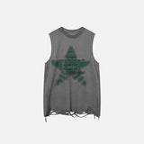 Vintage Ribbed Star Graphic Tank Top