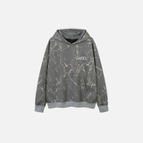 Gothic Punk Distressed Loose Fit Front Pocket Hoodie