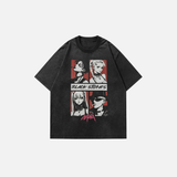 Streetwear Hip Hop Washed Black Stone T-Shirt