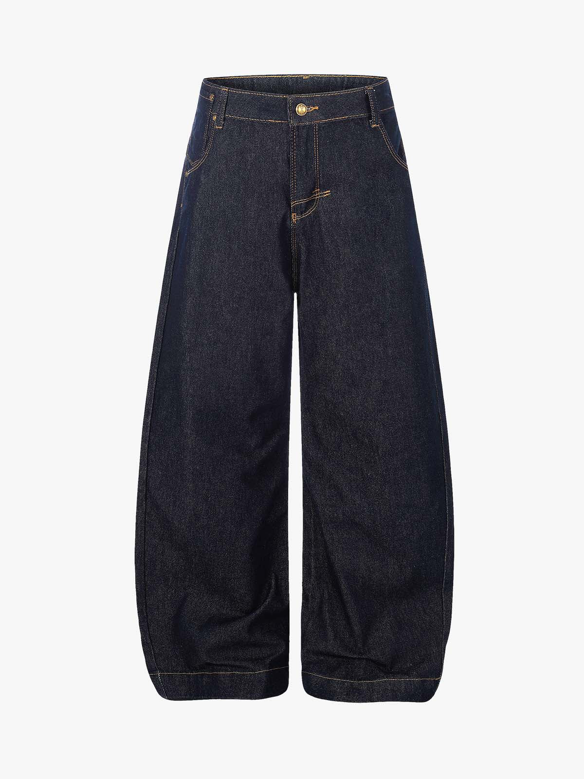 Raw Denim Straight-Leg Jeans; Blue / S, Blue / M, Blue / L, Blue / XL, Blue / 2XL