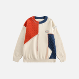 Elevated Cozy Color Block Patchwork Knit Sweater