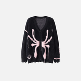 Gothic Oversized Knitted Spider Casual Cardigan